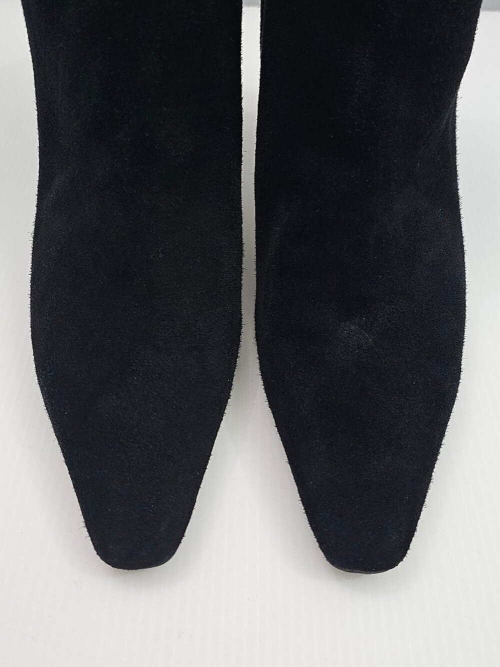 Sam Edelman Saige Ankle Bootie Womens 8 Black Suede Block Heel Pointed Toe - Picture 6 of 16